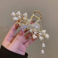Rhinestone Tassel Hair Claw Golden Bow Flower Hair Clip Hairpin For Women Elegant Ponytail Fashion Hair Accessories