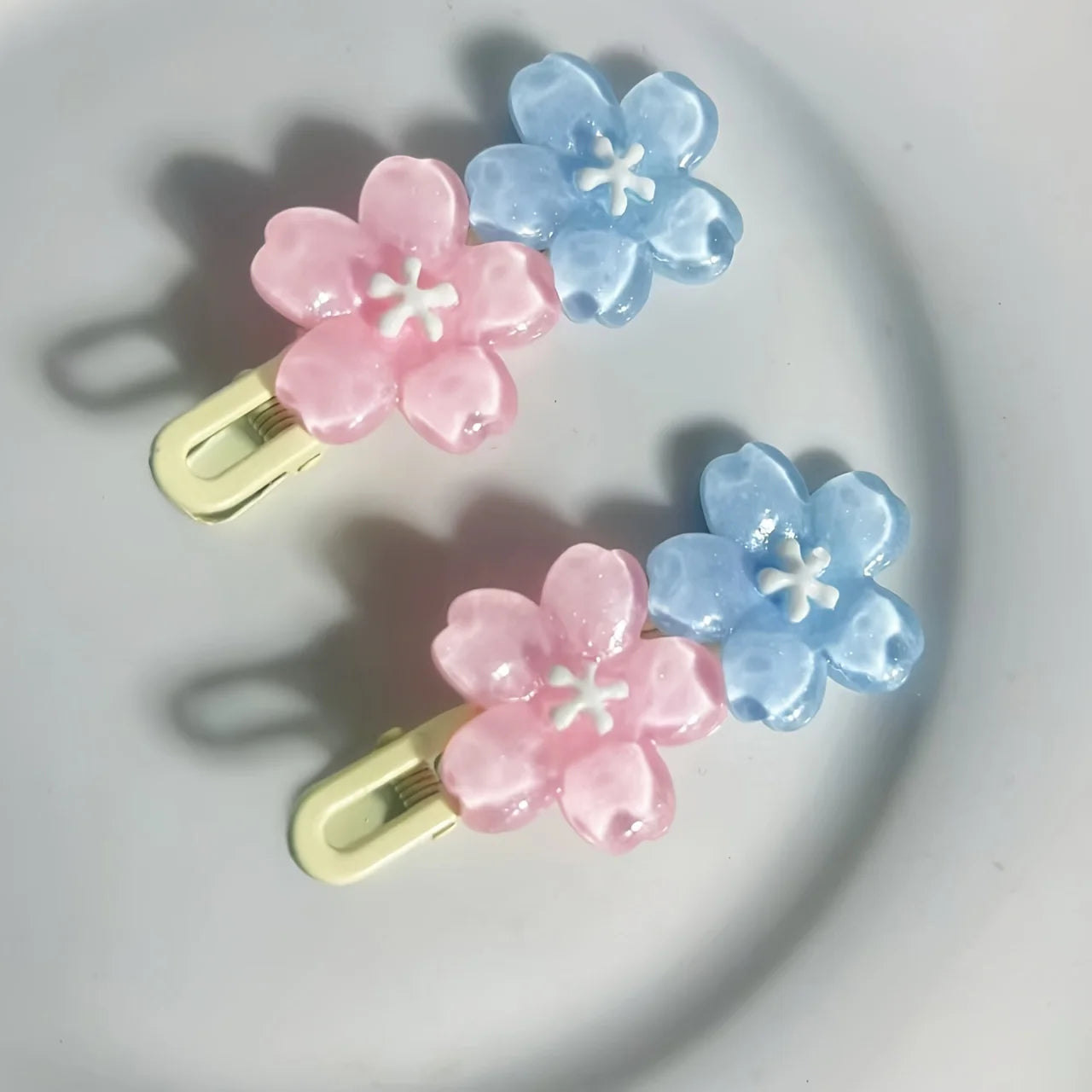 1pc/2pcs five-petal colorful duck clip, women's flower pattern hair accessories, women's hair accessories hair clip, suitable fo