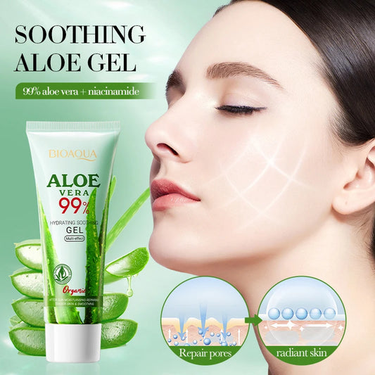 Aloe Vera Gel 100% Natural For Face And Body, Hydrating Moisturizing  Soothing Skin For Sunburn Relief, Acne, After Sun Care 50g