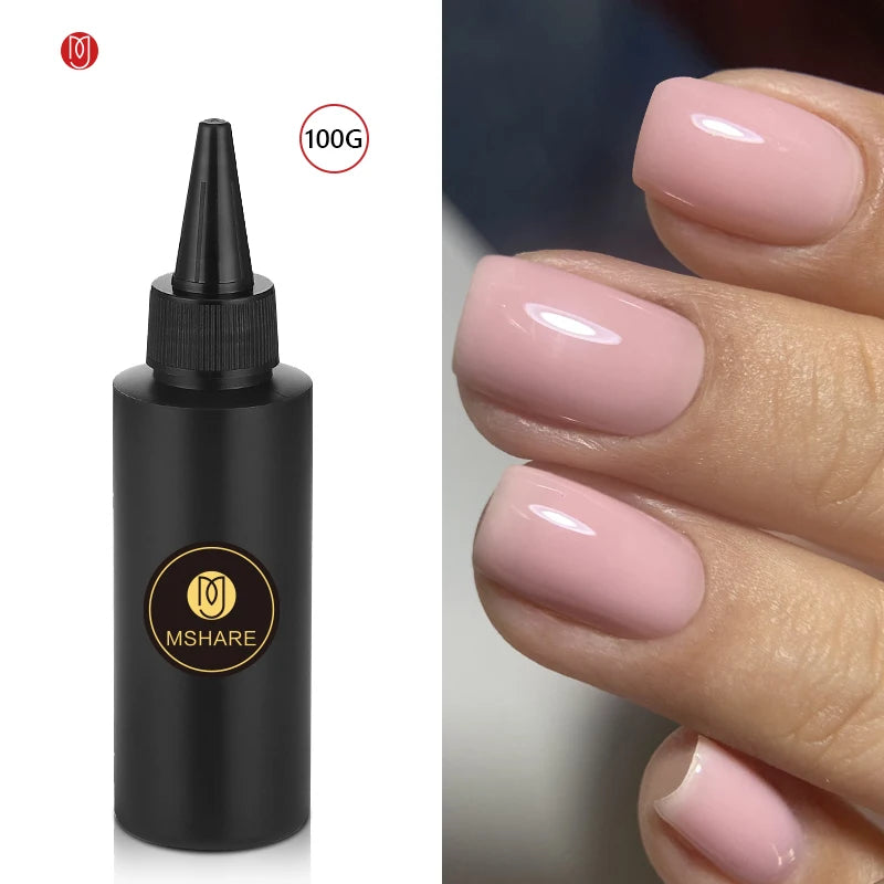MSHARE Milk Milky Pink Rubber Base Coat Color Nail Gel Polish Semi Transparent French Camouflage Soak off UV LED Varnish 100ml