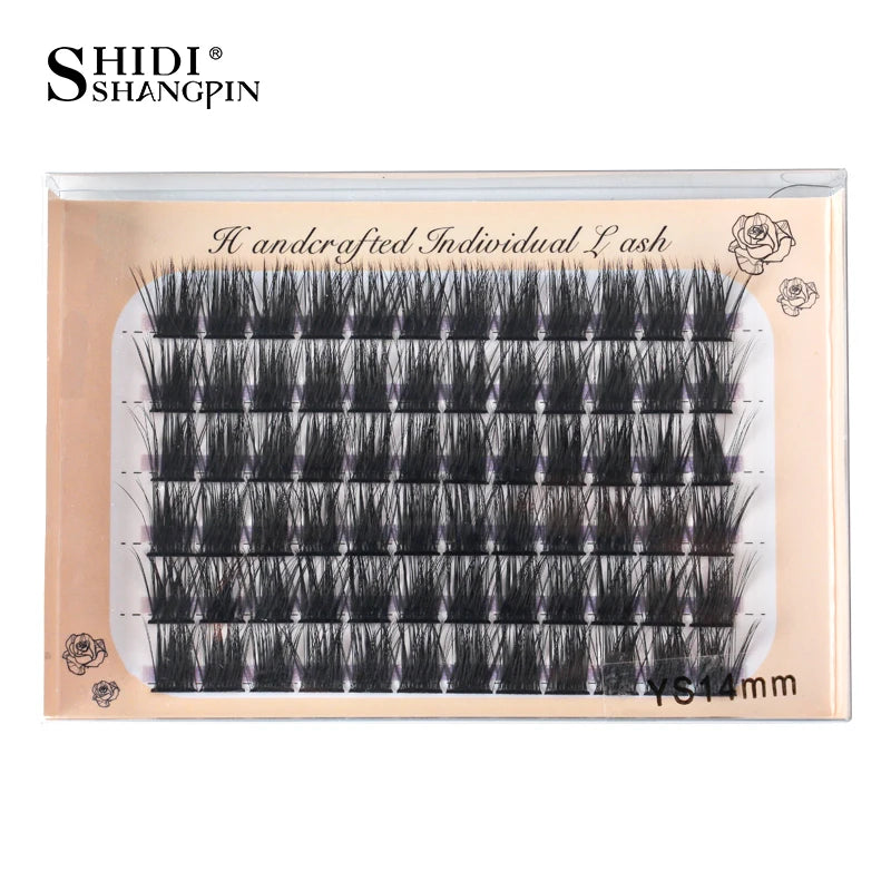 6 Rows 72 Cluster Individual False Lashes 10/12/14 mm Wispy Fluffy Fake Eyelashes Makeup Tools Eyelash Extension Tools Cilios