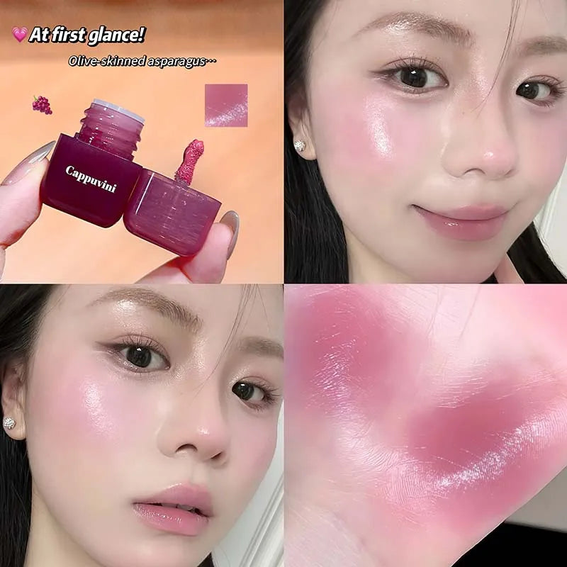 1/2Pcs Mini Sweet Monochrome Liquid Blusher Moisturizing Mirror Blush Liquid Brightening Natural Rouge Korean Cosmetic Makeup
