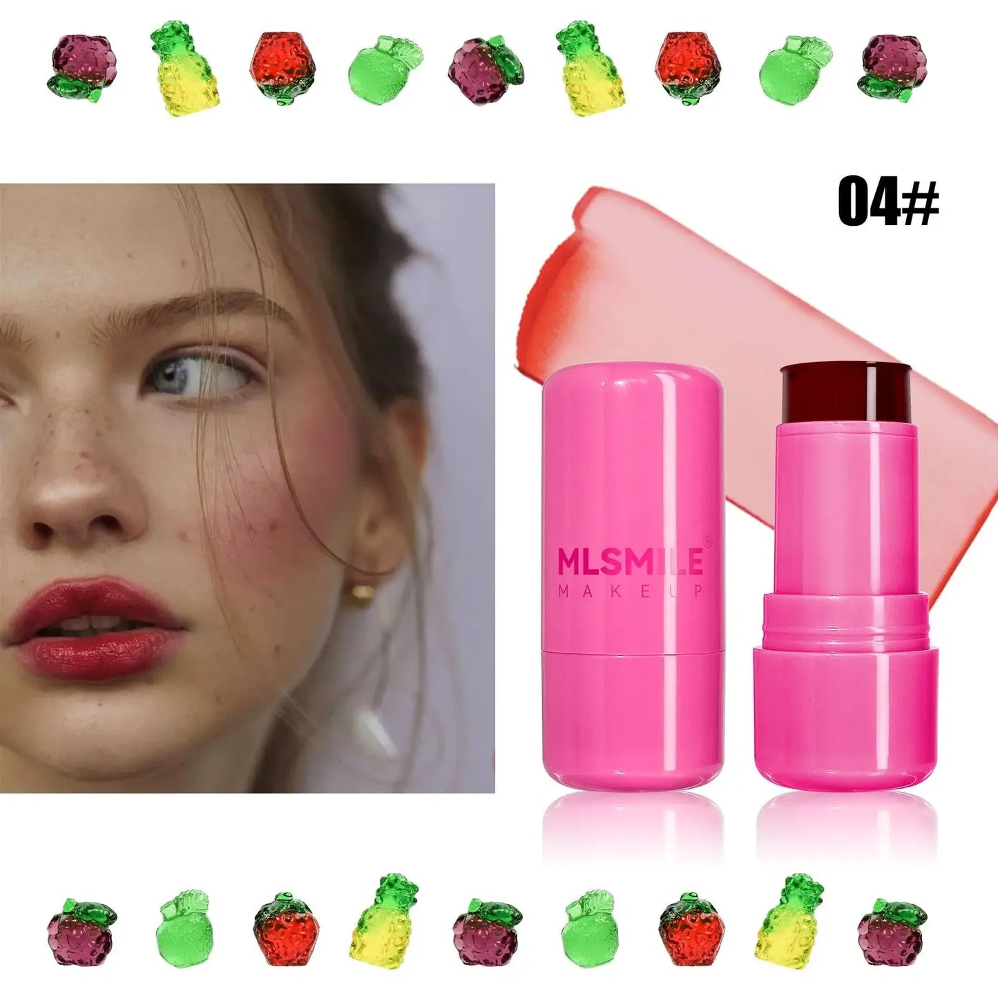 3-in-1 Milk Jelly Tint Facial Blusher Wand Moisturized Long Lasting Matte Rouge Cheek Contour Lipstick Sticker Beauty Makeup