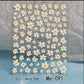 1PC 5D Macaron Flower/Fruit Nail Charms Sticker Embossed Bear/Rabbit/Letter Nails Slider Decals Summer Adhesive Manicure Decor&Y