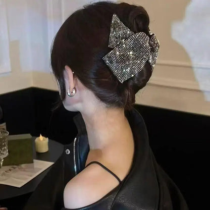 Fashion Rhinestone Hair Clip Temperament Shiny Hair Claws Fabric Triangular Hairpin Hair Accessories For Daily Party Gift