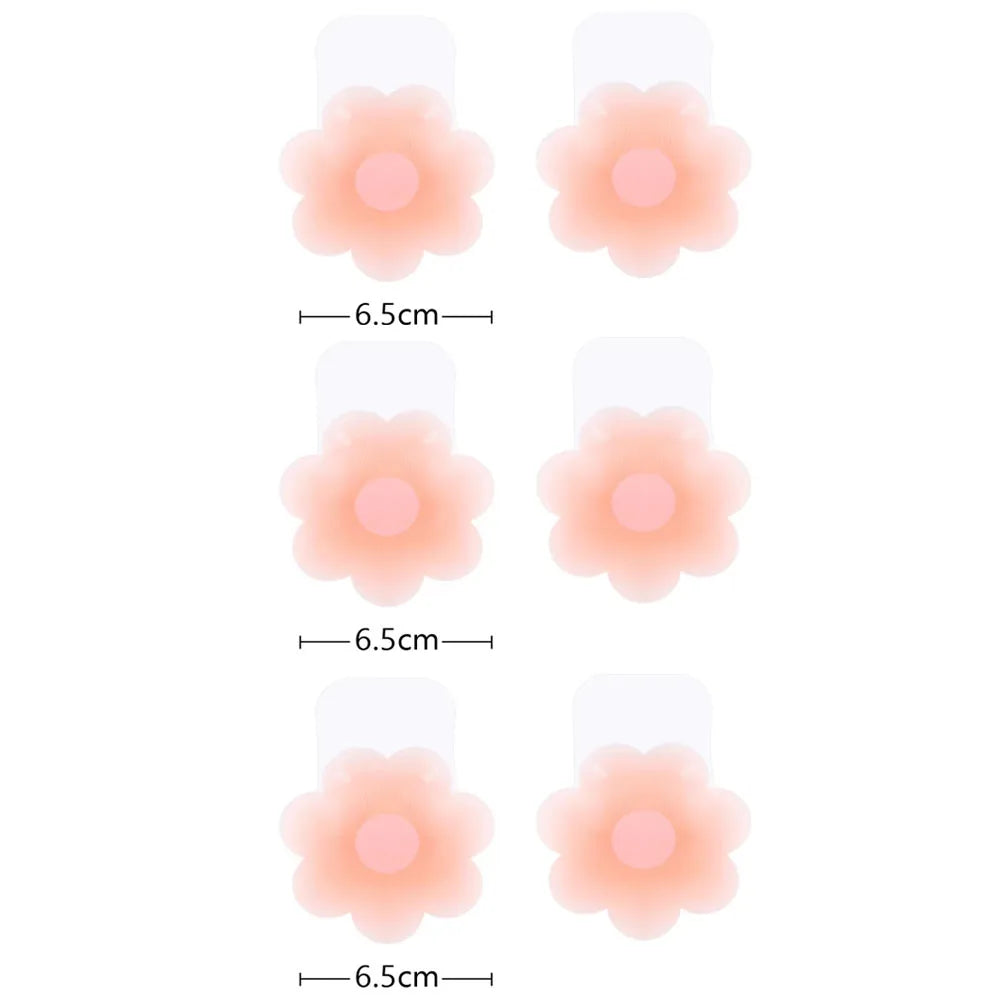 1-3Pairs Reusable Women Breast Petals Lift Silicone Nipple Cover Invisible Petal Self Adhesive Strapless Backless Stic