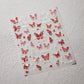 Shiny Jelly Butterfly Charming Golden Gradient Bowknot 5D Self Adhesive Nail Art Sticker Flower Petal Rhinestone Manicure Decals