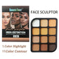 Deep Skin 12-Color Matte Contour Palette - Full Coverage All-In-One Highlighter Shading & Powder Face Makeup Kit