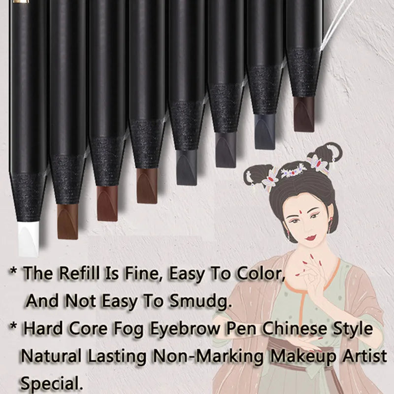 12PCS White Eyebrow Pencil Draw Line Pen Eyeshadow Natural Long-Lasting Brows Tint Waterproof Eye Brow Makeup Beauty Definer