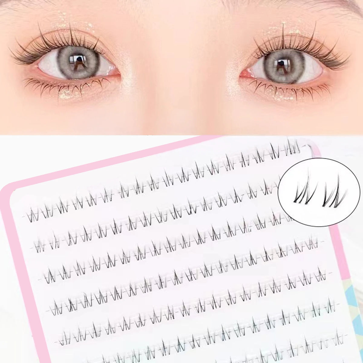 Natural False Under Eyelashes bottom lashes Transparent band cluster Dramatic Volume lower lash For Women Daily eyelash makeups