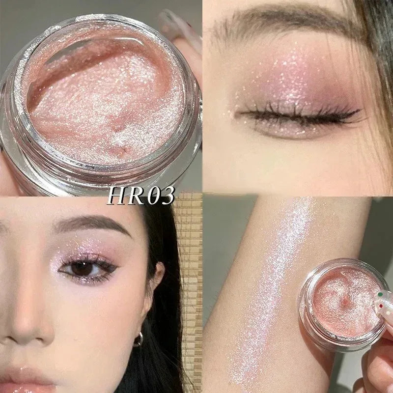 Diamond Glitter Liquid Eyeshadow Jars Sparkle Metallic Silver Blue Highlighter Fine Shimmer Waterproof Shiny Silkworm Eye Makeup