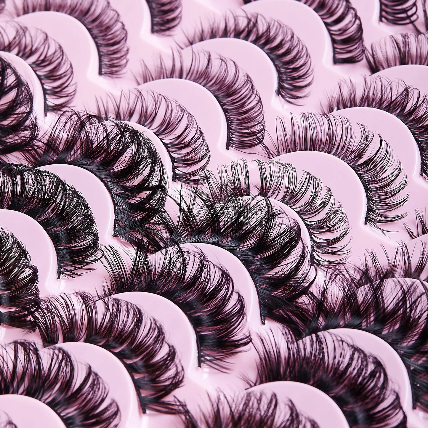 40 Pairs Pack Strip False Eyelashes Supplies Fluffy Faux Cils Russian Strip D Curl Faux Mink Eyelashes Makeup