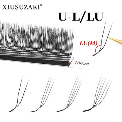 XIUSUZAKI L/LU/M Curl U-Shaped YY 3D 4D 5D Eyelash Extensions U Lashes Extension Mink Premade Volume Fans False Eyelashes