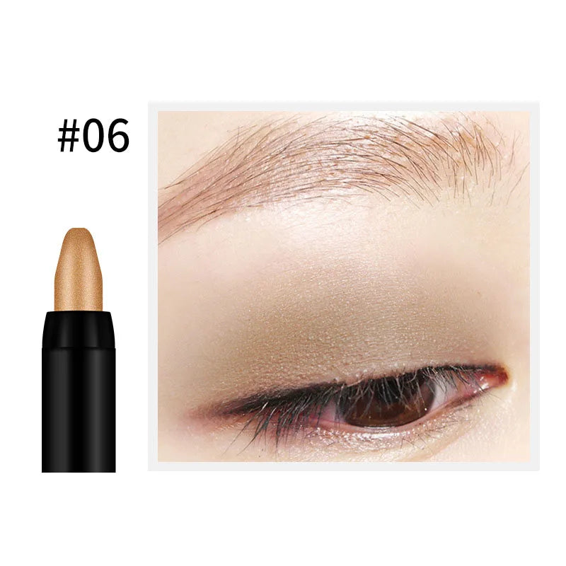 Waterproof Pearlescent Eyeshadow Pencil Stick 16 Colors Lasting Glitter Shimmer Eye Shadow Pen Eyeliner Stick Eyes Makeup Tools