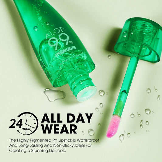 Langmannni Aloe Vera Moisturising Lip Gloss Warm Feeling Colour Changing Lip Glaze Long Lasting Moisture Lip Oil