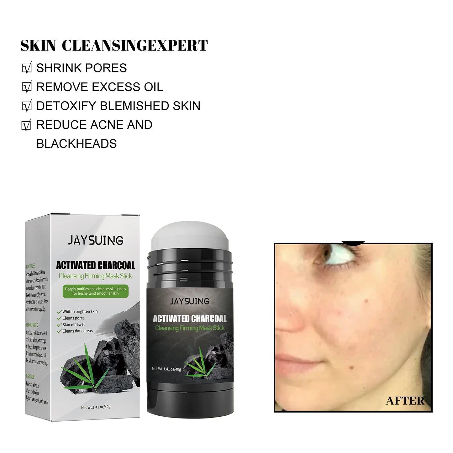 Blackhead Remover Mask Charcoal Peel Cleaner Oil Control Anti Ac-ne Pores Shrink Purifying Clay Deep Cleaning Solid Mask Stick