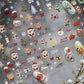 Christmas Nail Stickers Luxury Crystal Diamond Cartoon Bear Tree Apple Back Glue Nail Art Stickers DIY New 3D Nails Decorations