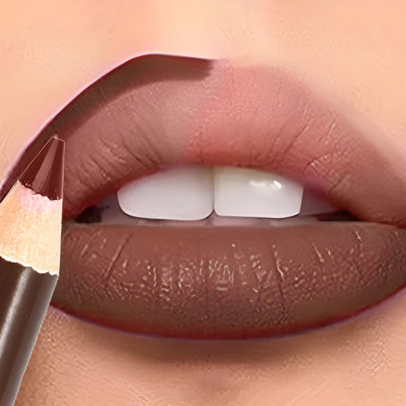 Dark Brown Waterproof Lip Liner Matte Long Lasting Makeup Pens 28 Colors Non-stick Cup Lipstick Pencil Women Party Lip Cosmetic