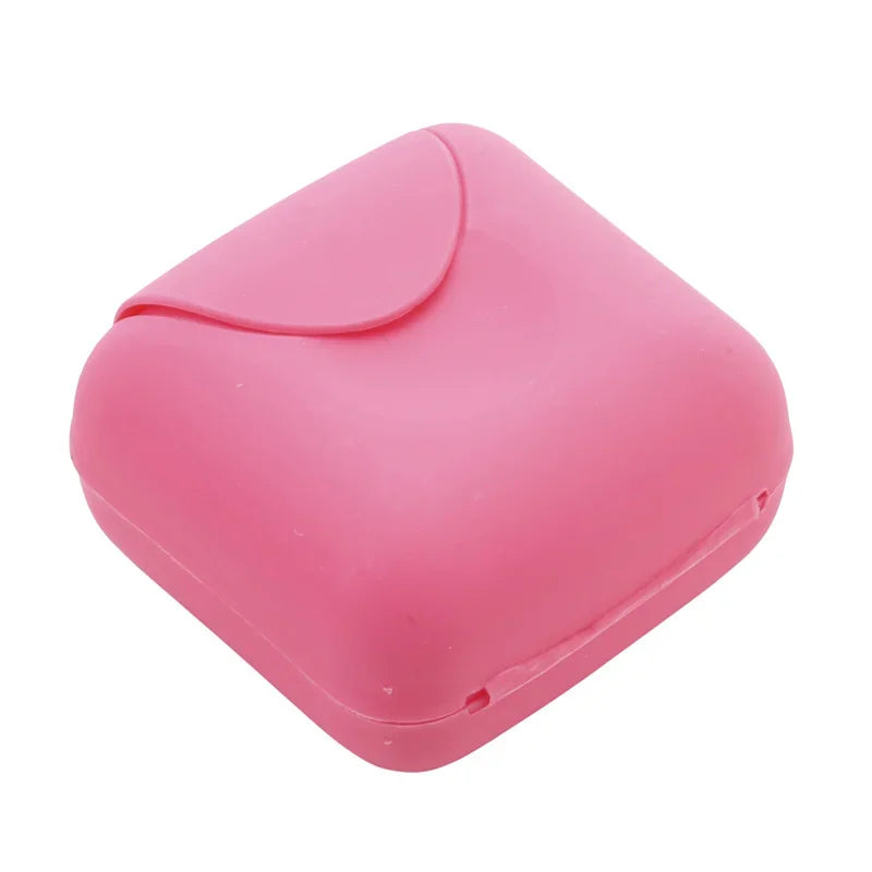 S/L Sizes Portable Travel Soap Box Container Bathroom Acc Home Plastic Soap-Boxes with Cover Candy Color Soaps Soap Holder