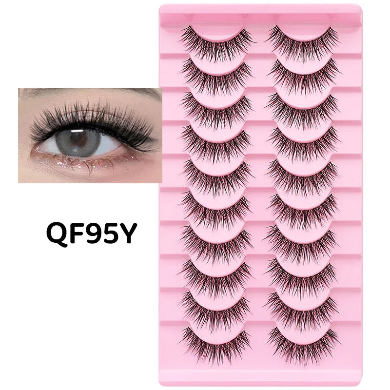 10 pairs Natural Lashes Manga Full Strip Lashes Makeup Bulk Wholesale Dropshipping Eyelash Extension Lashes Anime False Eyelash