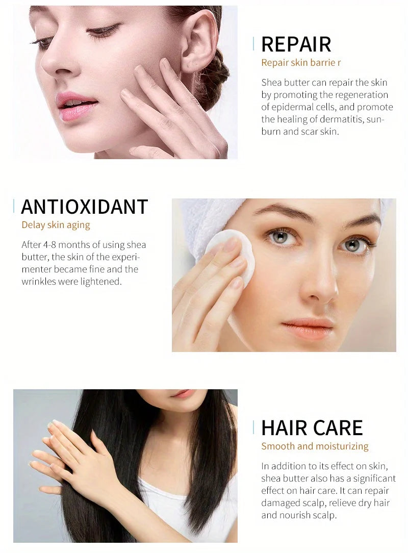 MELAO Organic Shea Butter for Body & Face Organic , 100% Raw & Unrefined to Soften, Smooth & Boost Radiance