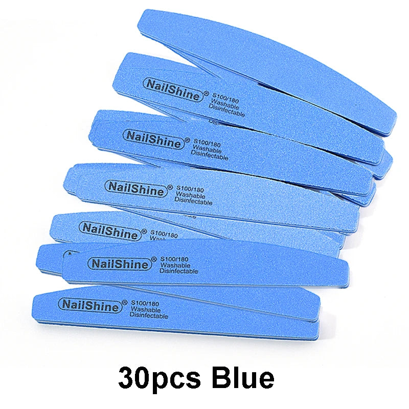 10/30pcs Double-sided Nail File Block Colorful Sponge Nail Polish Buffing Sanding Buffer Strip Polishing Pedicure Manicure Tool