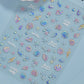 Magical Blow Bubbles Goldfish Bunny Rabbit Cat Kitten Shape Shiny Dreamy Bubbles 5D Nail Art Decorations Sticker Manicure Decal