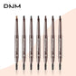 DNM 7-color Option Double-head Triangular Eyebrow Pencil with One Eyebrow Brush Naturally Easy To Color and Draw Brow Pencil