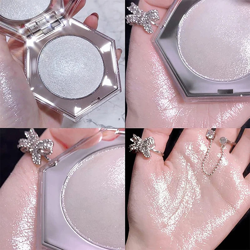 Highlighter Makeup Palette Glitter for Face Body Cheek,Diamond Shimmer Highlighter,Smooth Glitter Sparkles,Nose Contour Palettes