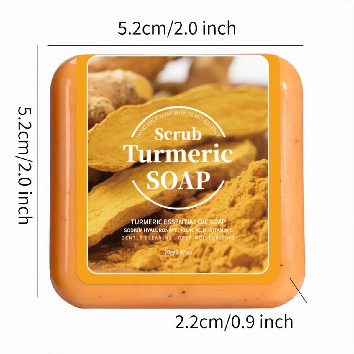 70g Natural Kojic Acid Papaya Soap with Glycerin Deep Cleansing Brighten Skin Sweet Orange Scented Bar for Facial & Body Care