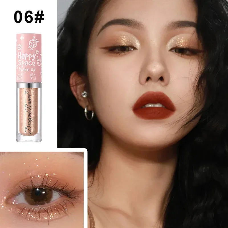 8 Colors Liquid Eye Shadow Glitter Sequins Pearlescent Lying Silkworm Pen Brightening Liquid Eyeshadow Highlight Shiny Eyeliner