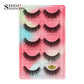 3D Faux Mink Lashes X05 Fluffy Wispy False Eyelashes 5Pairs Reusable Soft Volume Eyelashes Natural Look for Daily & Party Makeup