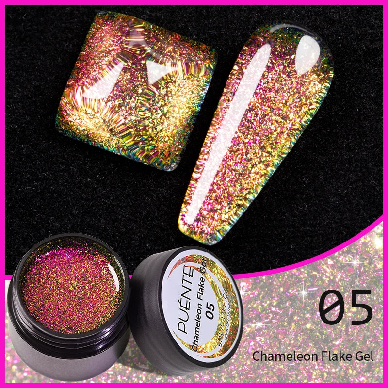 PUENTE Pearl Color Builder Nail Gel Polish Hema Free Shell Thread Glitter Nail Extension Semi-Permanent Construction Gel Varnish