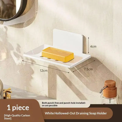 Removable No Drill Wall Mounted Soap Tray Self Adhesive Traceless Soap Sponge Holder for Bathroom Kitchen Sink