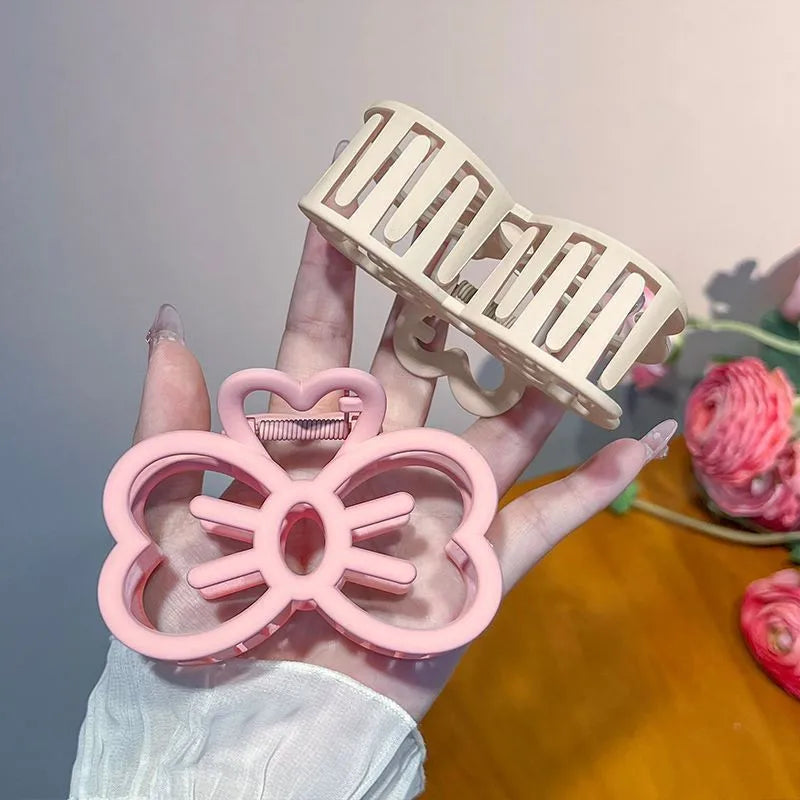 New Candy Color Cat Bow Hair Clip Plastic Claw Clip Fashion Crab Hair Clip For Girls Sweet Hair Claw Women Hair Accessories