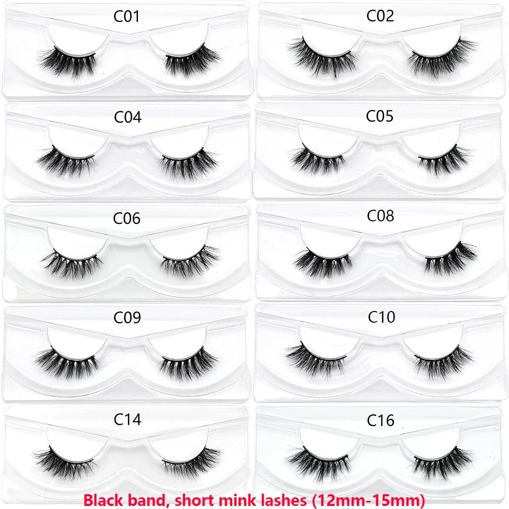 Half Eye Lashes Natural 3D Mink Short False Eyelashes Fluffy Wispy Cross Strip Fake Lashes Soft Half Eyelashes Extension Makeup