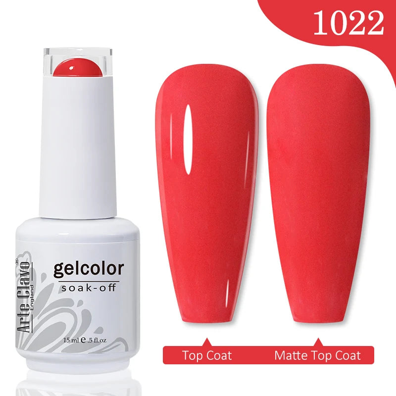 Arte Clavo 15ml Rose Red Pink Color Gel Nail Polish Autumn Winter Hot Sale Long Lasting Soak Off For Manicure Nail Art Gel