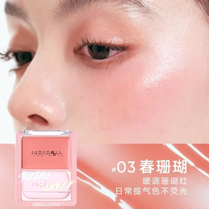 Judydoll Water Light Cream Hydrating Blush Multi Purpose Moisturizing High Light Expanding With Puff Long-lasting Face Makeup