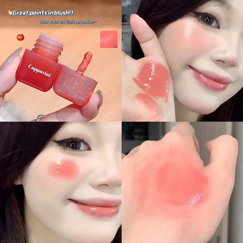 1/2Pcs Mini Sweet Monochrome Liquid Blusher Moisturizing Mirror Blush Liquid Brightening Natural Rouge Korean Cosmetic Makeup