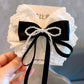 1PC New Pink Sweet Lace Cotton Bow Women's Pearl tassel Hairpin Sensation Top Clip Float Hair Accessories Headwear
