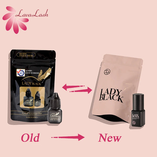 10ml Korea Lady black Glue Eyelash Extensions Glue with Sealed Bag Low Irritation Fast Dry False Lash Adhesive Makeup Tools