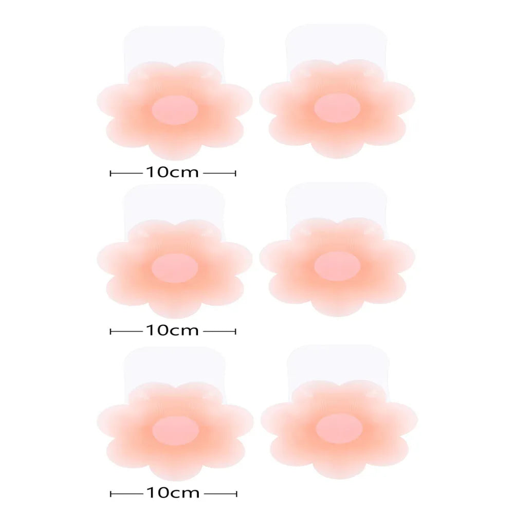 1-3Pairs Reusable Women Breast Petals Lift Silicone Nipple Cover Invisible Petal Self Adhesive Strapless Backless Stic