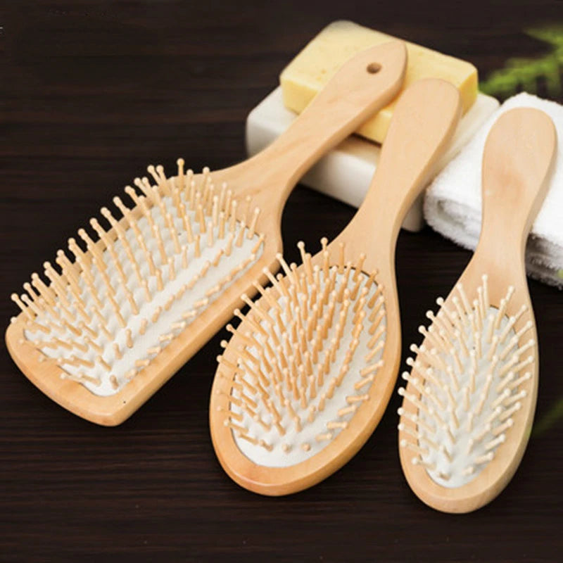 Professional Wood Comb Hairbrush Comb Scalp Healthy Bamboo Comb Healthy Paddle Cushion Hair Loss Styling Massage Brush Hair Car