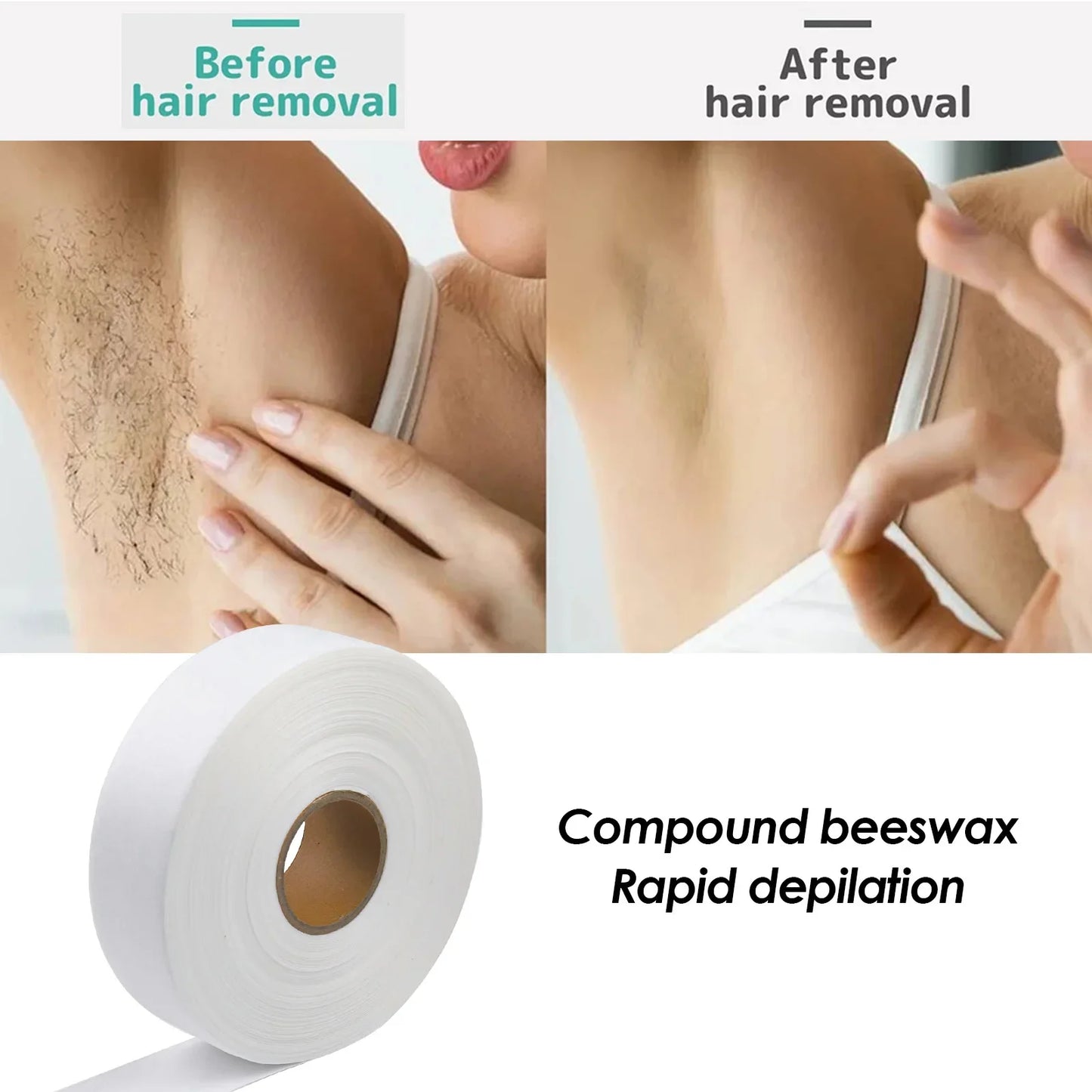50/100 yards/roll Wax Strips For Hair Removal Nonwoven Body Cloth Hair Remove Wax Paper Rolls High Quality Hair Removal Epilator