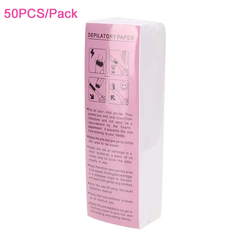 20/50/100pcs Wax Strips  Nonwoven Hair Removal Wax Paper Body Leg Arm Hair Removal Epilator Wax Strip Paper Roll High Quality