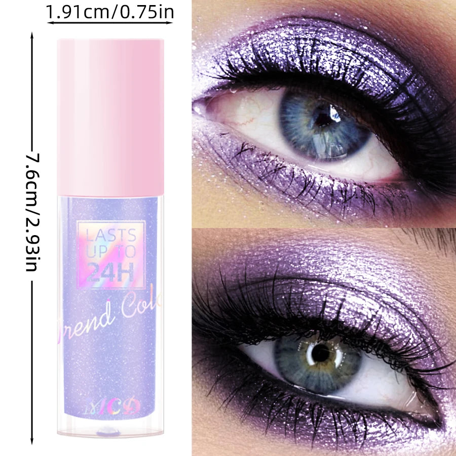 1pc Glitter Metallic Waterproof Liquid Eyeshadow Long-Lasting & Smudge-Proof Blue Pink Purple Korean Makeup Eye Shadow Cosmetics