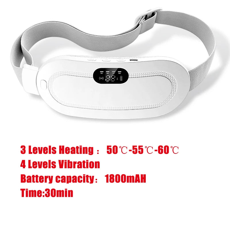Menstrual Heating Pad Abdominal Massager Warm Palace Belt Waist Vibration Massage Device for Cramps Period Pain Relief Dorpship