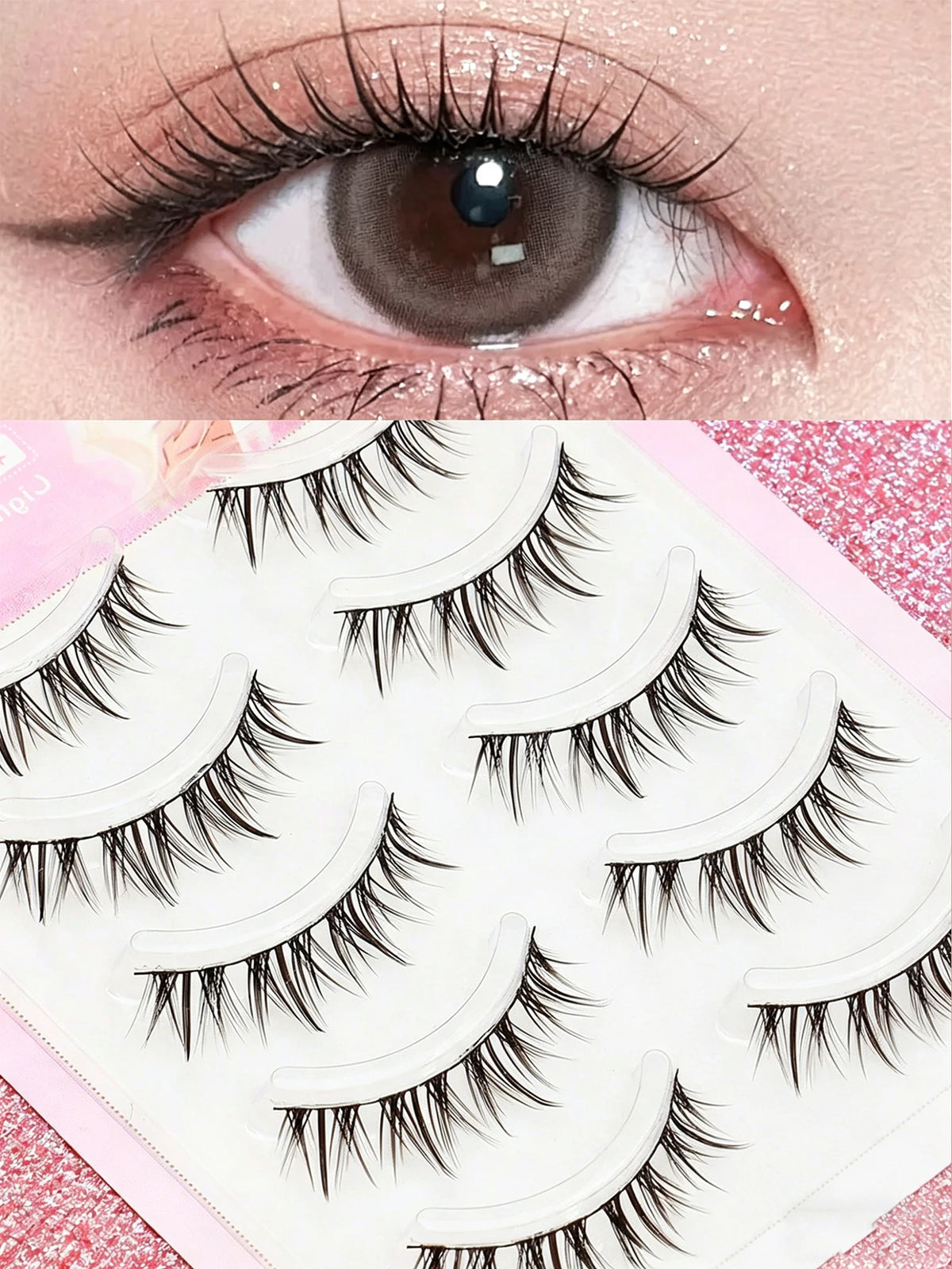 10 Pairs Natural Eye Lashes Faux Mink Eyelashes Winged End Eye Elongated Eyelashes Natural Long Manga Lashes Fake Lashes Makeup