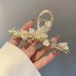 Elegant Butterfly Hair Claw Clips Gold Color Alloy Hairpins Side Clips Pearls/Rhinestone Butterfly Flower Designs Hair Jewelry