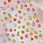 Pink Pudding Cherry Bowknot Heart shaped Star Claw Print Sweet Self Adhesive 5D Nail Art Decoration Sticker Manicure Decal DIY